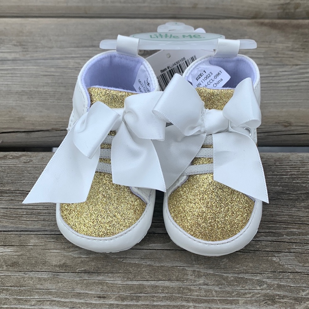 NWT Little Me gold Party Shoes